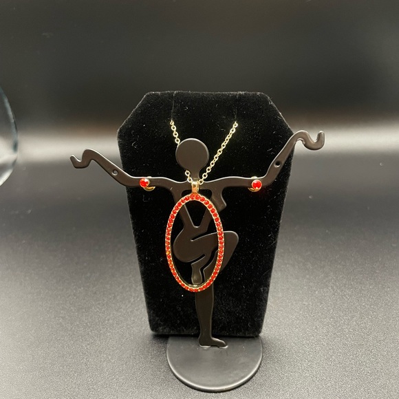 Jewelry by Mia Carisma necklace with matching earrings. 24 inch gold chain - Picture 2 of 3